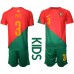 Cheap Portugal Pepe #3 Home Football Kit Children World Cup 2022 Short Sleeve (+ pants)